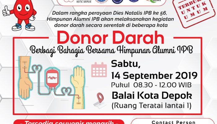 HA IPB Depok Gelar Donor Darah, Yuk Ikutan!