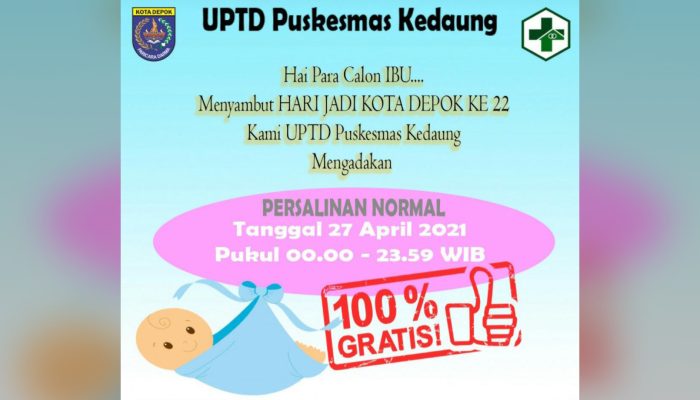 Puskesmas Kedaung Gratiskan Biaya Persalinan di HUT Kota Depok