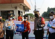 Harhubnas, Dishub Depok Bagikan Ribuan Masker dan Paket Sembako