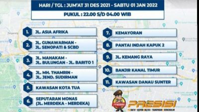 Mau ke Jakarta Malam Tahun Baru? Hindari 11 Ruas Jalan Ini