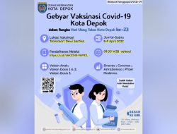 Peringati HUT ke-23 Kota Depok, Dinkes Gelar Gebyar Vaksinasi Covid-19