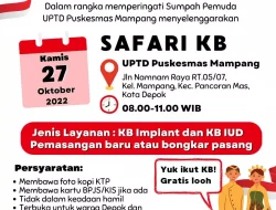 Peringati Sumpah Pemuda, Puskesmas Mampang Depok Bakal Buka Layanan Safari KB