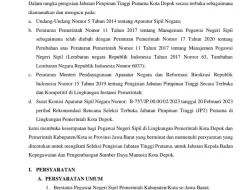 Lelang Jabatan Kepala BKPSDM Dibuka Pemkot Depok