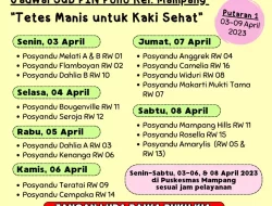 Catat! Ini Jadwal Pelaksanaan Sub PIN Polio UPTD Kelurahan Mampang