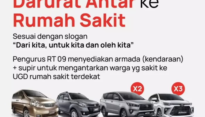 Mantap! RT 09 RW 16 Mekarjaya Sediakan Pelayanan Darurat ke Rumah Sakit