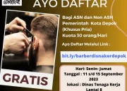 Disnaker Depok Buka Layanan Gebyar Potong Rambut Gratis, Buruan Daftar!